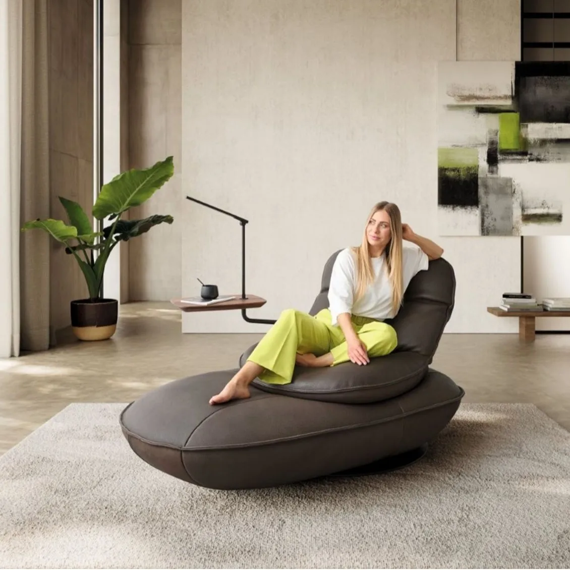 Multifunctional manual sofa chair Living room leisure swivel chair