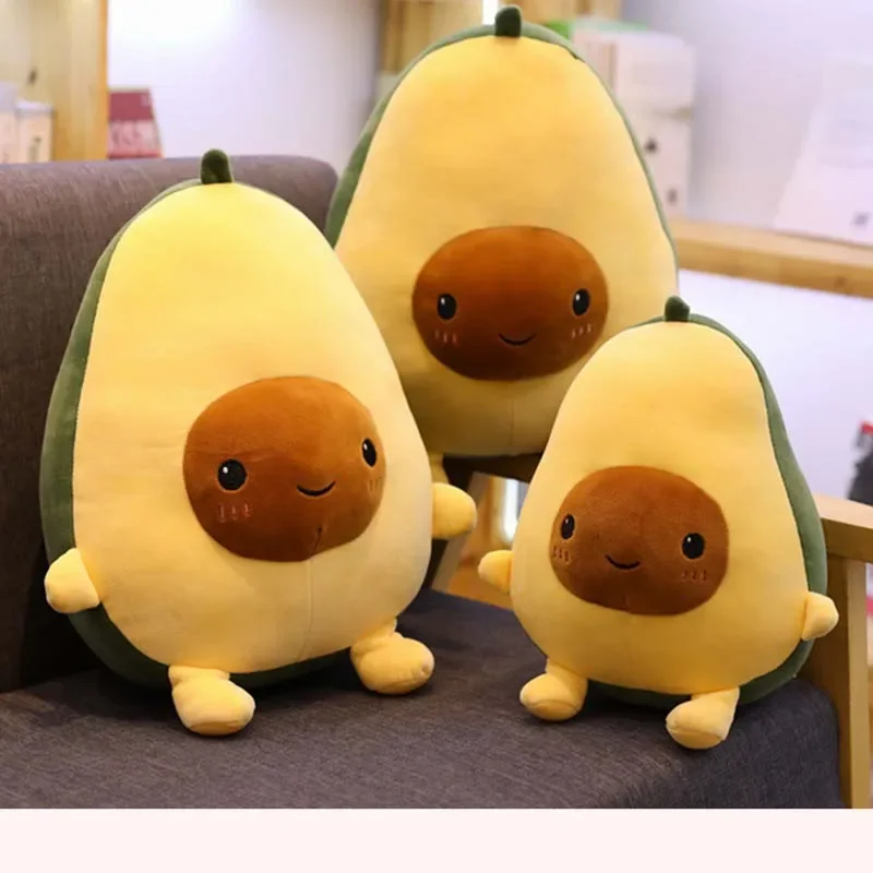 Soft Avocado Plush Stuffed Doll Cartoon Fruit Throw Pillow Sofa Bed Cushion Home Decor Kids Birthday Christmas Companion Gift
