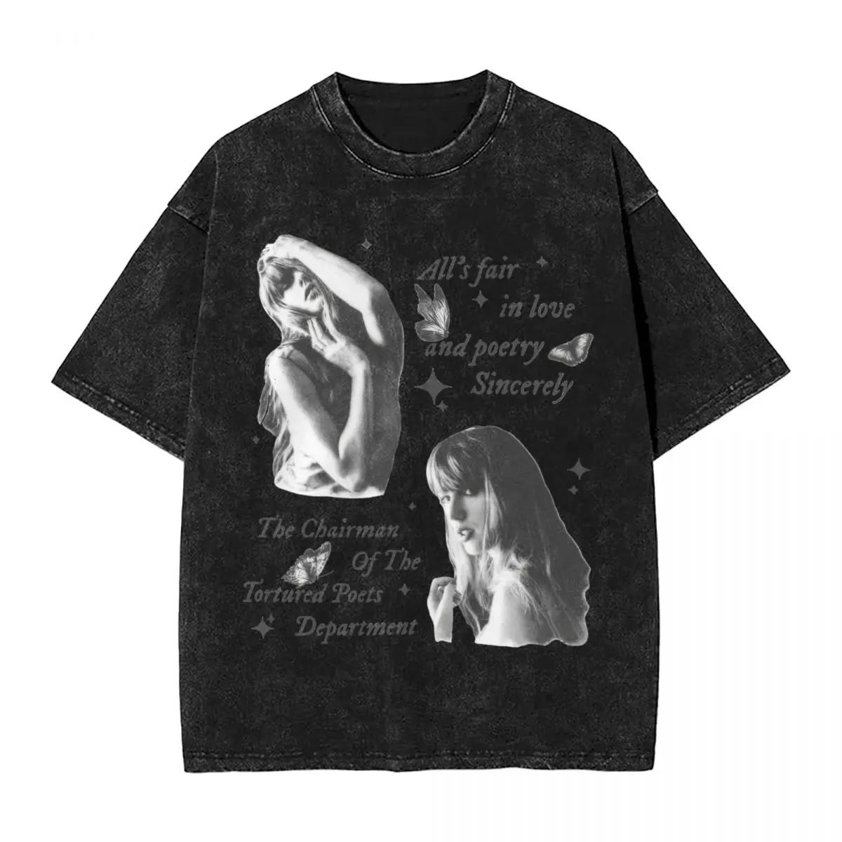 Washed T Shirt TTPD Gol Swiftie Album Hip Hop Vintage T-Shirts Oversize  Streetwear Cotton Summer Tops Tops Tees for Men Women