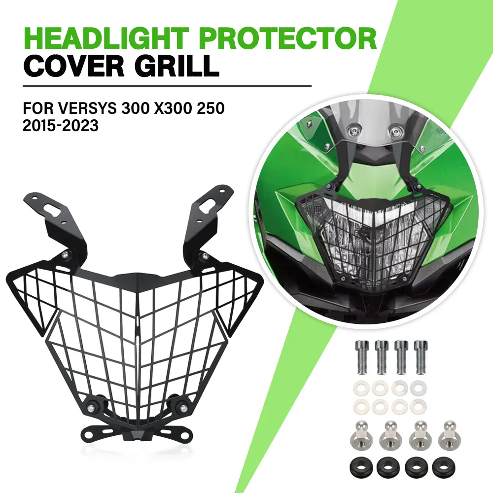 

FOR KAWASAKI VERSYS-X 250 300 2017-2019-2020-2021-2022-2023 Motorcycle Accessories Headlight Protector Light HeadLamp Guard