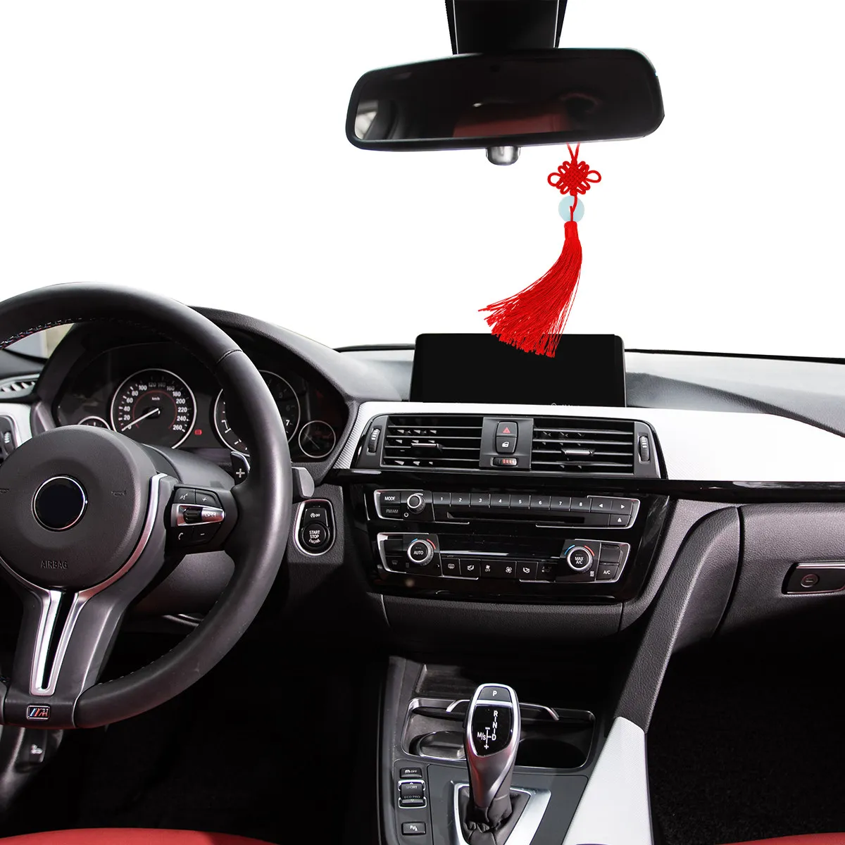5Pcs Elegant Jade Peace Buckle with Chinese Knot Hanging Car Decor Automotive Interior Ornament Brightening Mood Gift for Family