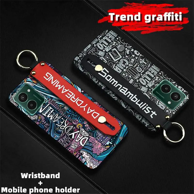 Kickstand Graffiti Phone Case para Nokia, à prova de choque, durável, anel anti-poeira, design elegante, pulso HMD, pulso Pro