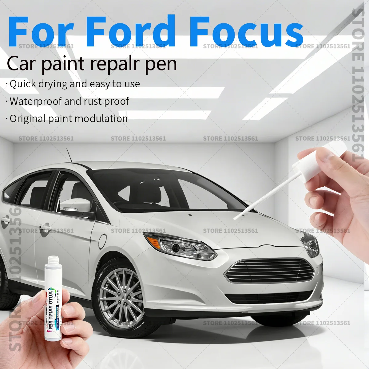 Car Paint Repair Pen For Ford Focus 1998-2025 C170 C307 C346 C519 Paint Scratch Repair Accessories Black White Red Blue Brown