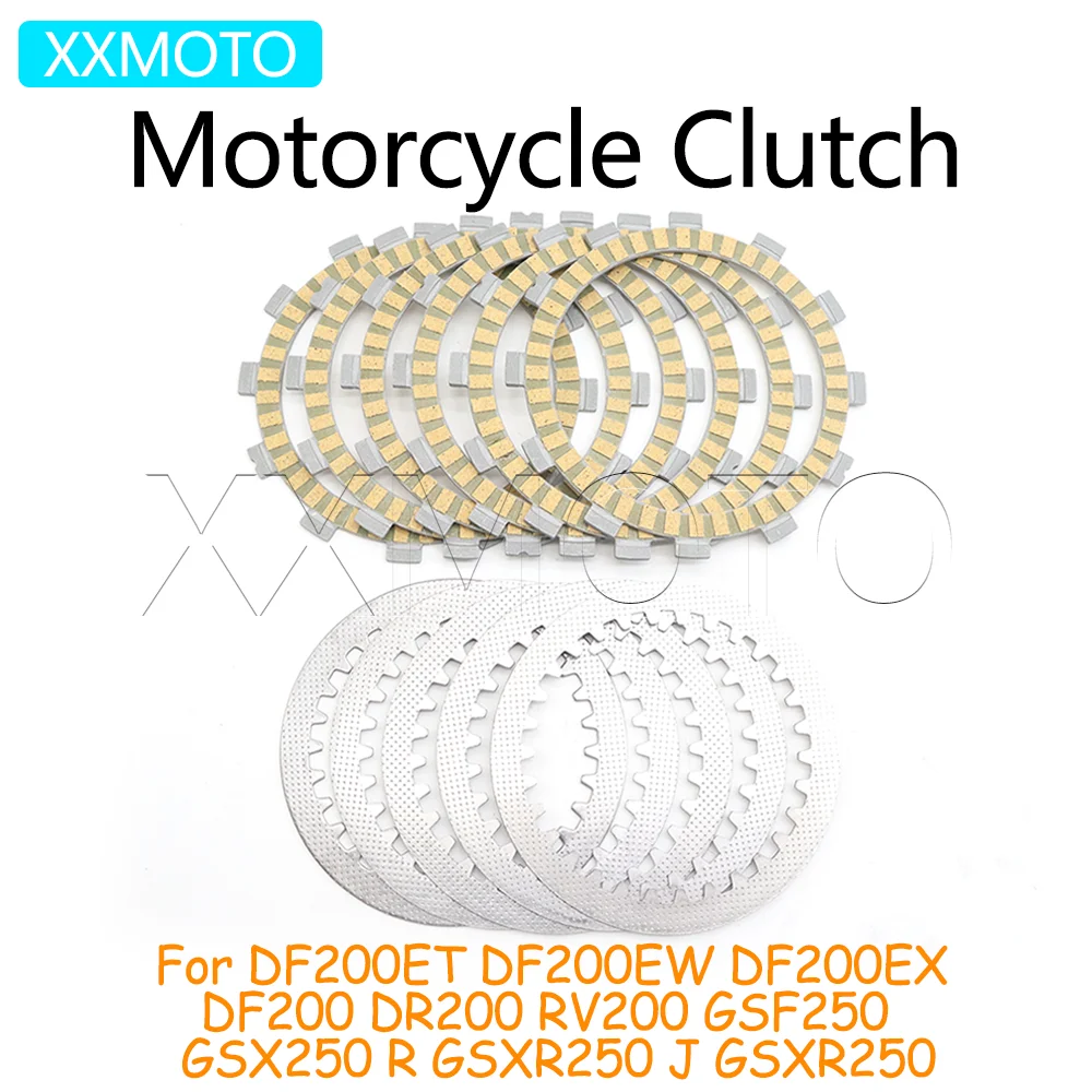 For Suzuki DF200 ET EW EX DF200 EV EW EY G H J SE RV200 GSF250 GSX250 R GSXR250 J CK Motorcycle Clutch Plate Friction Disc Kit