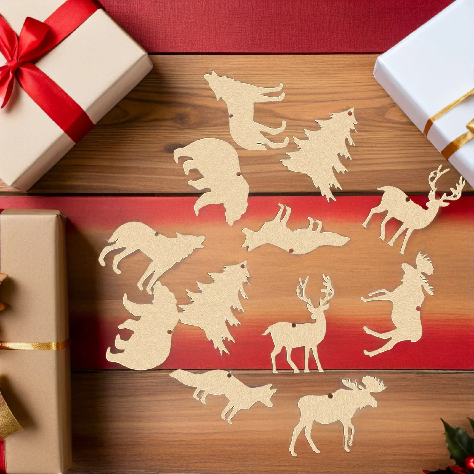 30 قطعة ديكور جدار الحيوان الخشبي القواطع غير المكتملة لتقوم بها بنفسك الحرفية للمنزل شرائح الخشب أدوات الحرف اليدوية #1