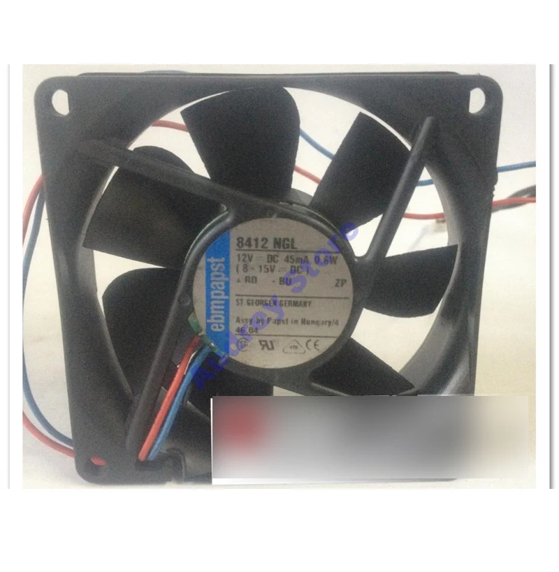 Used original German EBM TYP 8412NGL DC12V 0.6W 8CM 8025 2-wire cooling fan air blower