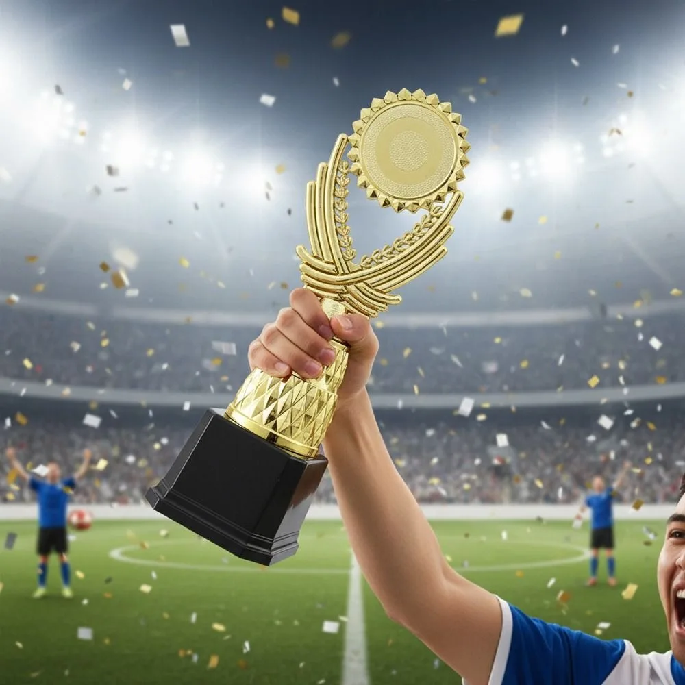 19/22.5/25/27.5 CM Prize Trophy Golden Color Large Size Competition Trophy First Place Plastic Material Reward Prize Cup