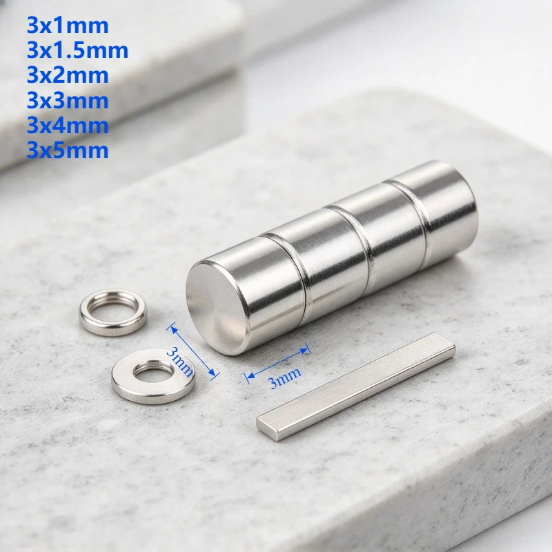 N35 3x1 3x1.5 3x2 3x3 3x4 3x5mm  Mini Round Disc Neodymium Magnet NdFeB Small Magnets for DIY Handmade Crafts
