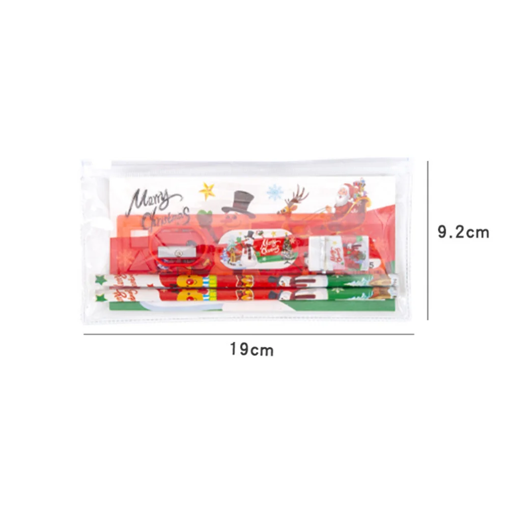 5 шт., рождественский набор канцелярских принадлежностей, милые карандаши, ластик, блокноты, линейка, детские инструменты для письма и рисования, студенческие канцелярские принадлежности, рождественский подарок