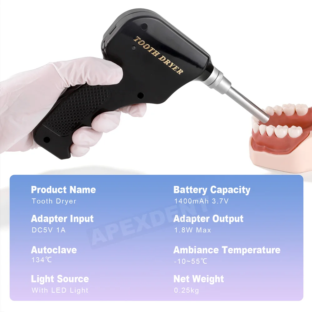 APEXDENT Dental Tooth Dryer Sterilization 134 ℃ Air Teeth Surface Orthodontic Heater Dentistry Instruments With USB Charged - view 6