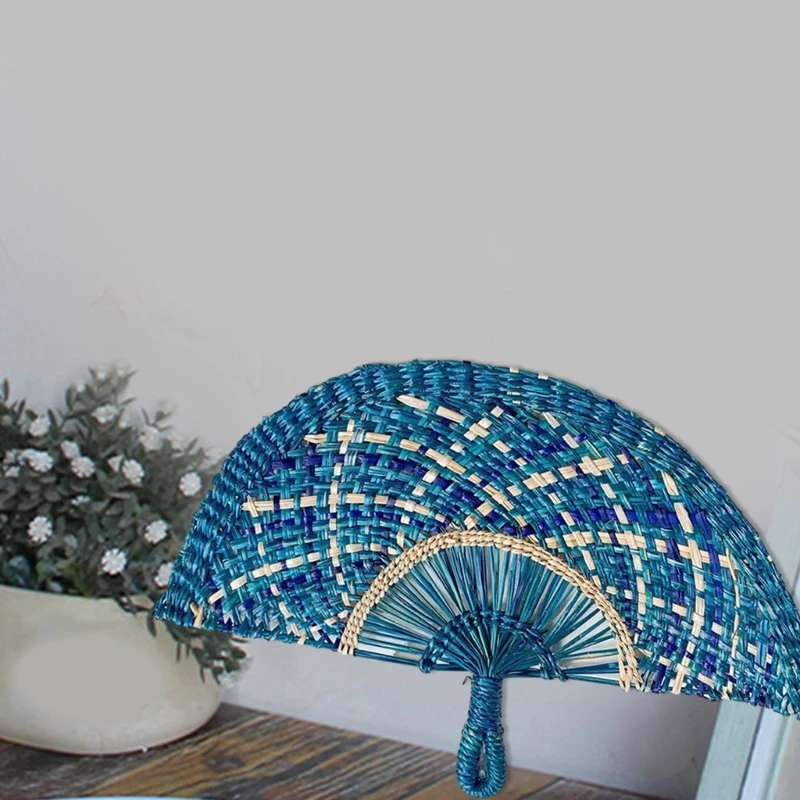 Summer Cooling Hamdmade Fan Hand Woven Straw Fan for Wall Decors and Gifting