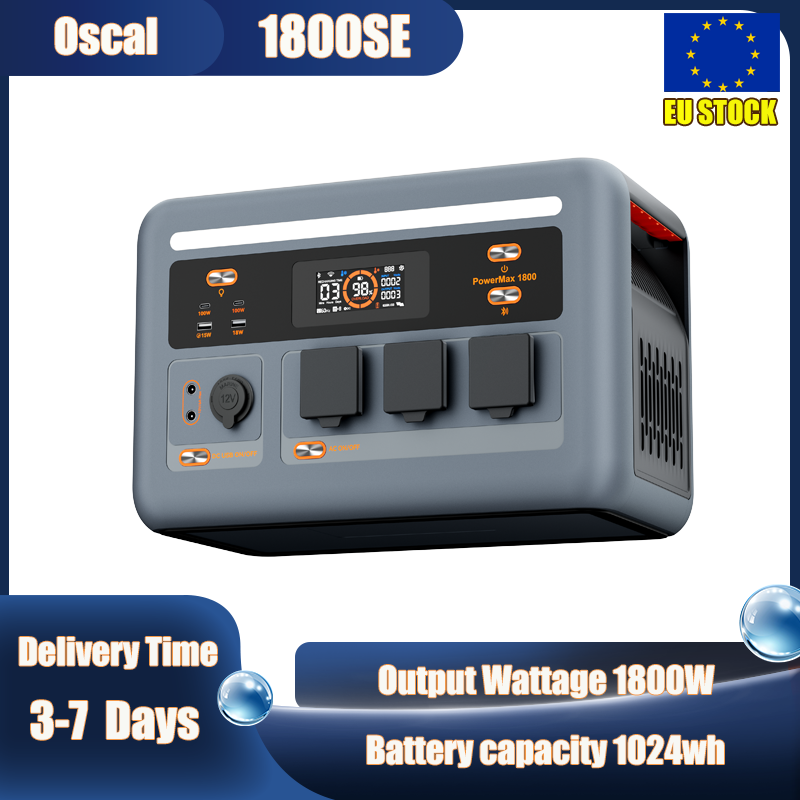  OSCAL PowerMax1800SE Portable Power Station 1800W Solar Generator With 1024Wh Lifepo4 Battery for Home Backup Outdoor Camping Mobile Power 