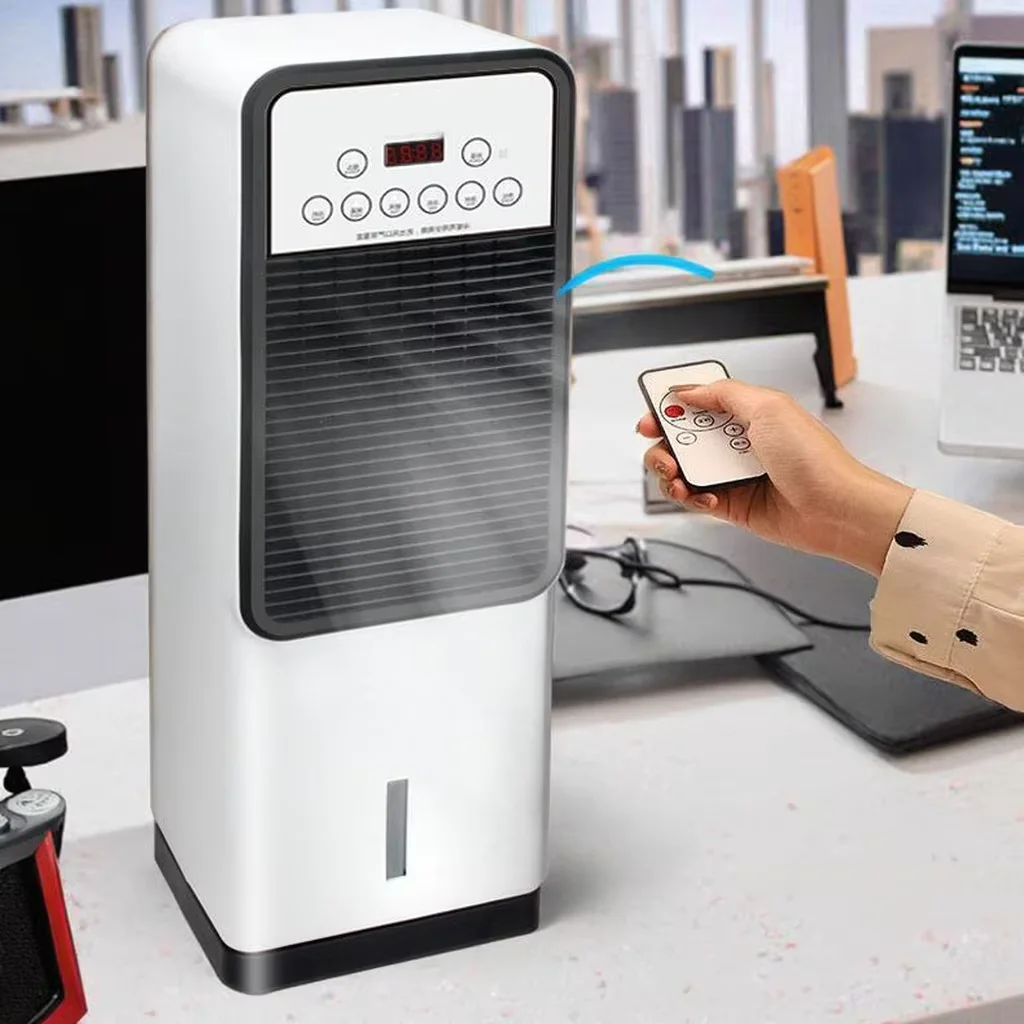 Mini air Conditioner Fan Portable Space Heating and Cooling 1800W Bathroom Stand Heater and air Conditioner for Bedroom