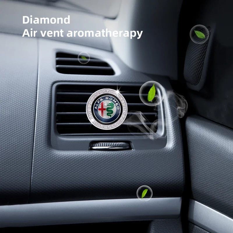 Hub Caps Car Air Conditioning Vent Perfume Air Fresheners Aromatherapy For Alfa Romeo 4C 159 Spider Giulia Giulietta Mito Car Fl