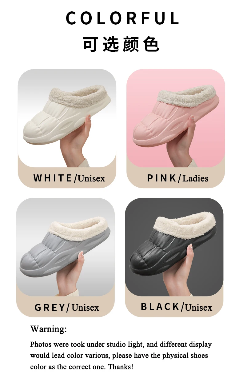 Men's Home Clogs 2024 New Winter Comfortable Slippers Plush Lining Shoes Soft Woman House Warm Clogs High Quality waterproof