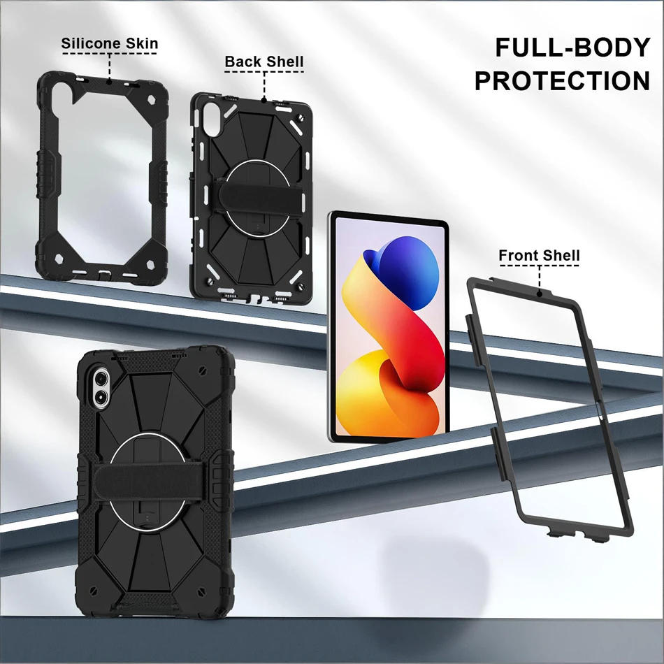 360 Rotation Handle Stand Tablet Case For Xiaomi Mi Pad 7 Pro Redmi Pad 2 Pro Poco 12.1 SE 8.7 inch Case Shockproof Hard Cover view 5