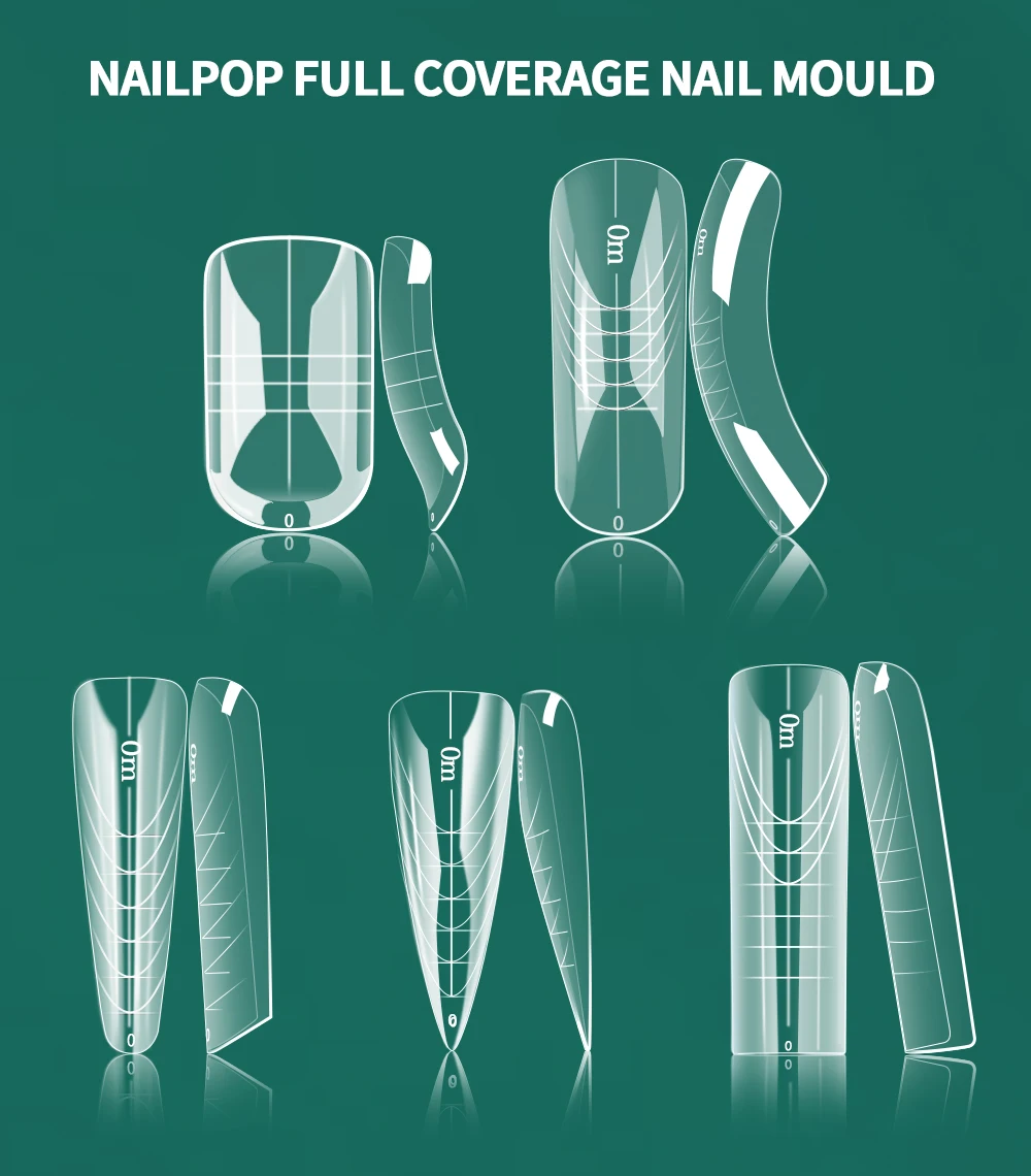 150 Stück Nailpop Dual-Formen Quadratische Sargform Schnellbau-Gel-Form Vollabdeckende Nagelverlängerungsform DIY Nagelkunst Maniküre – Detail 6