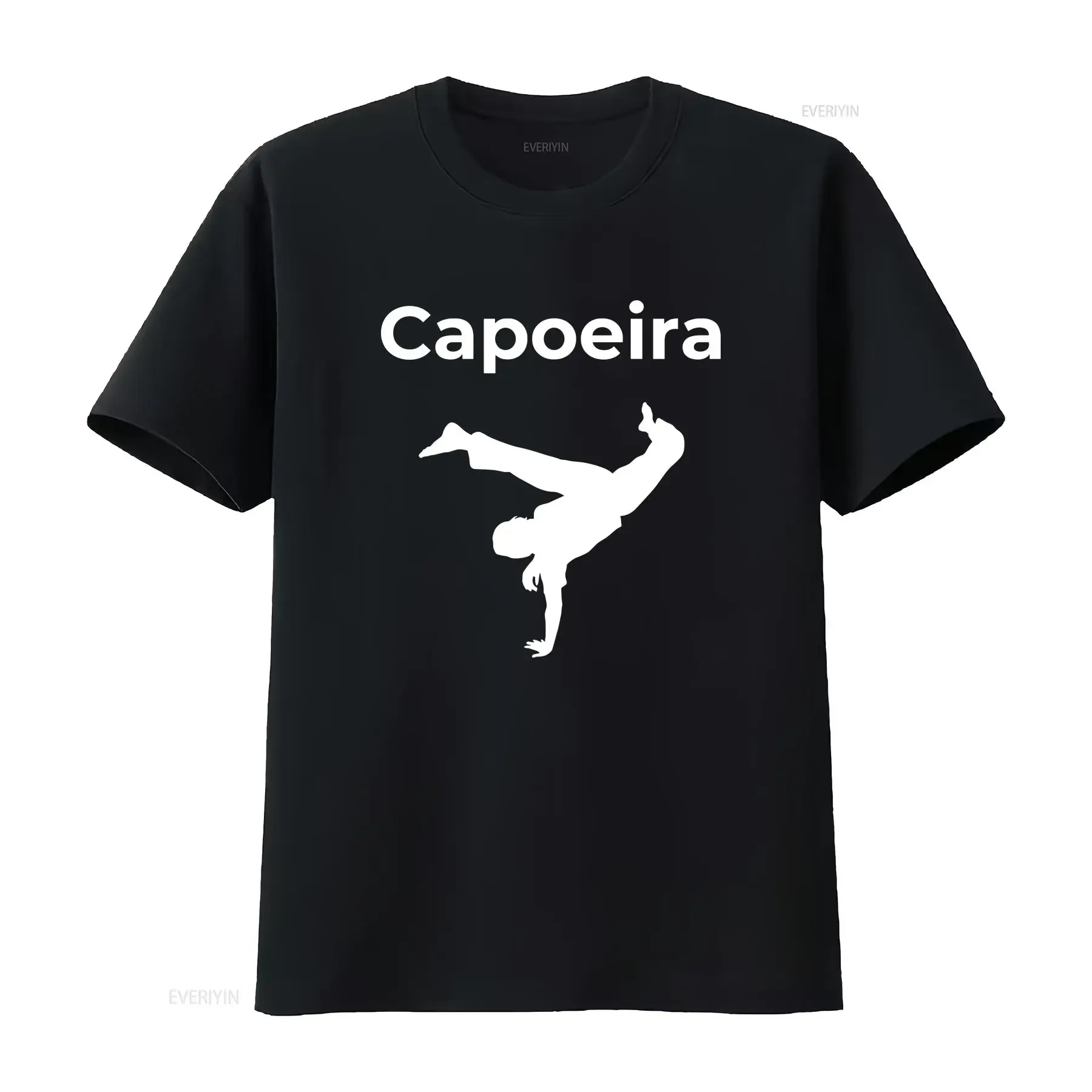 Capoeira Silhouette T Shirt Minimalistic Martial Arts Movement Clothing for Men and Women Workout vintage Washed Soft homme