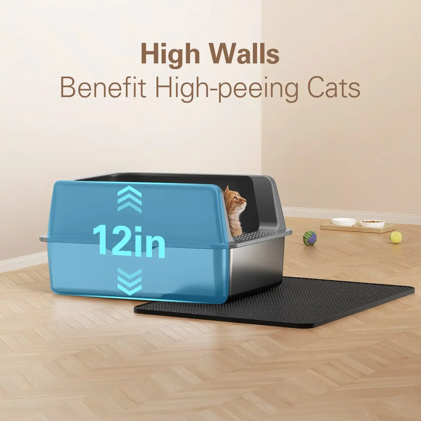 

z Arrival High Wall Stainless Steel Litter Box Best Cheap Price Litter For Multiple Cats