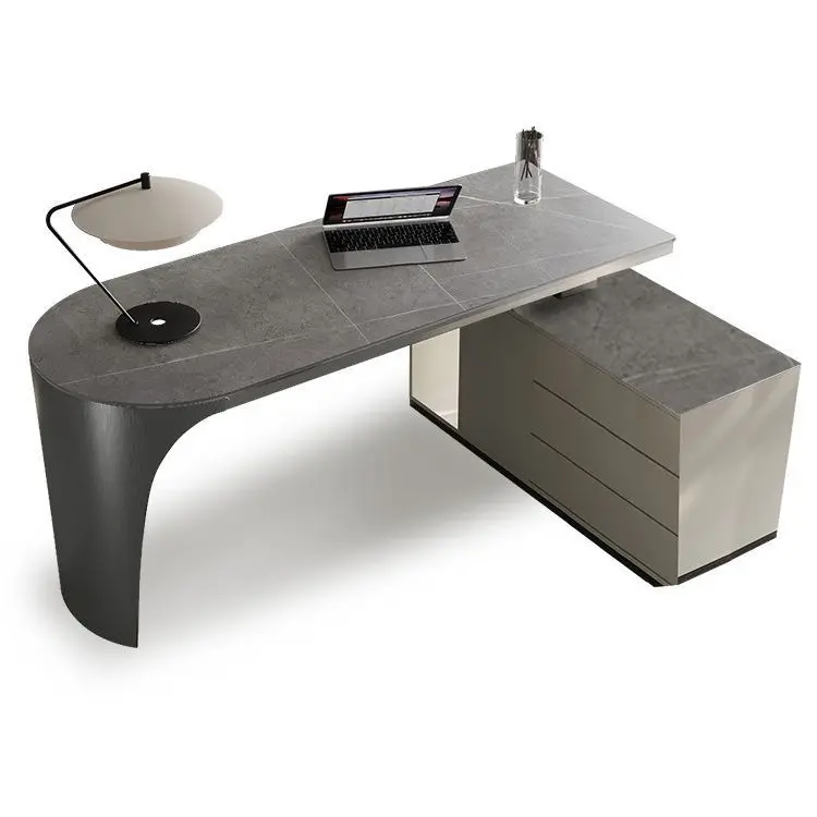 

Легкий роскошный каменный стол, современная минималистичная комбинация настольного компьютера и стула, офис и дом
