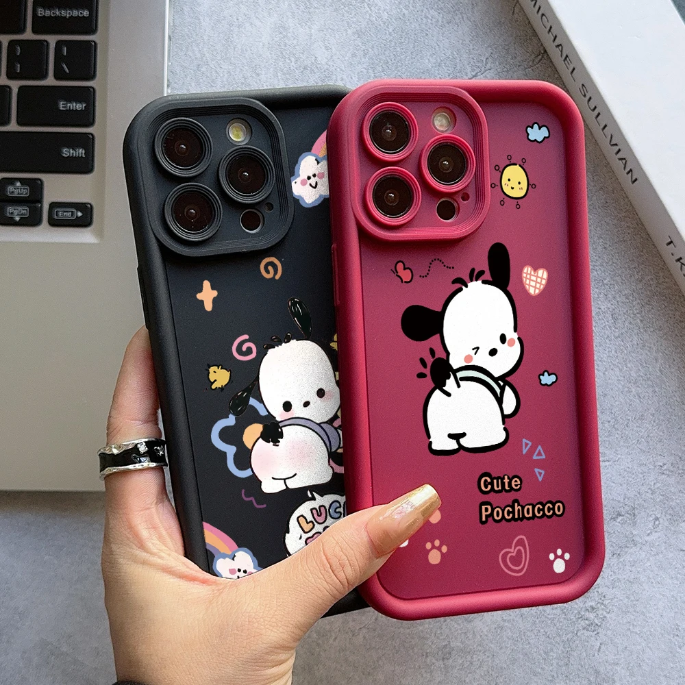 

Cute Pochacco Phone Case for Xiaomi Mi 14 12T 11 Lite Poco C61 X5 X4 X3 NFC GT M6 M3 F5 F4 Pro 4G 5G Soft Ladder Lens Cover