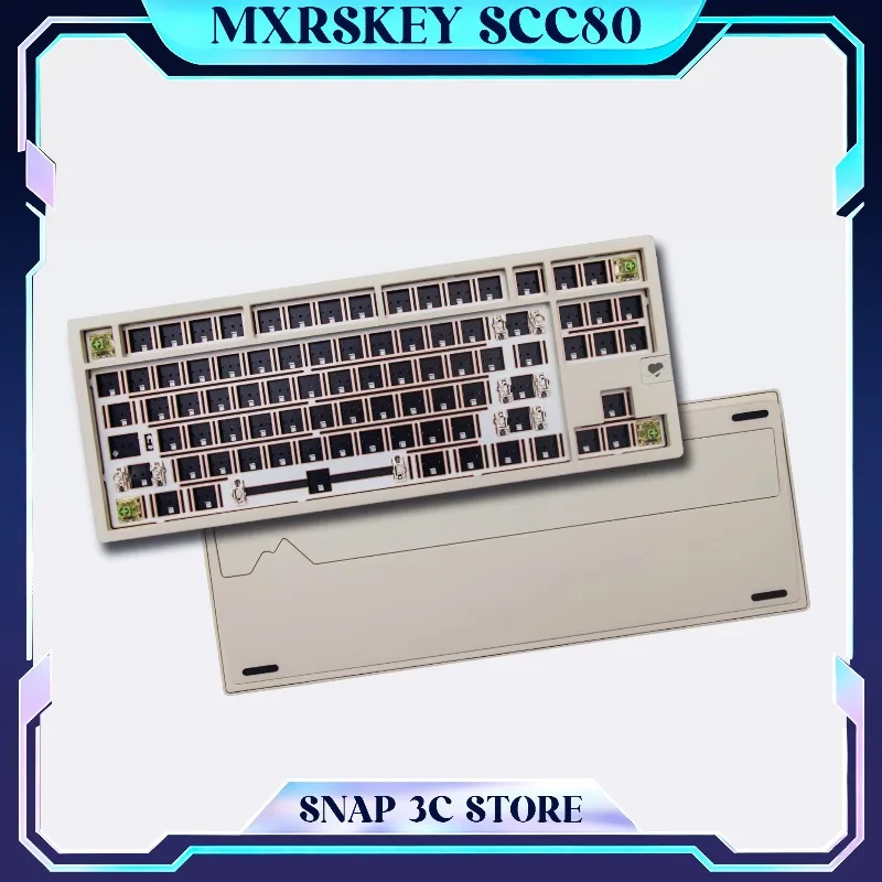 

MXRSKEY SCC80 Full Aluminum Mechanical Keyboard Kit 80% TKL Tri-mode Wireless Bluetooth2.4G Quick-release Gasket Custom Barebone