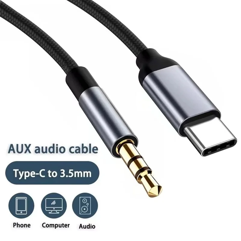 Type C 3.5mm Jack Audio Adapter Aux Cable For iPhone Xiaomi 