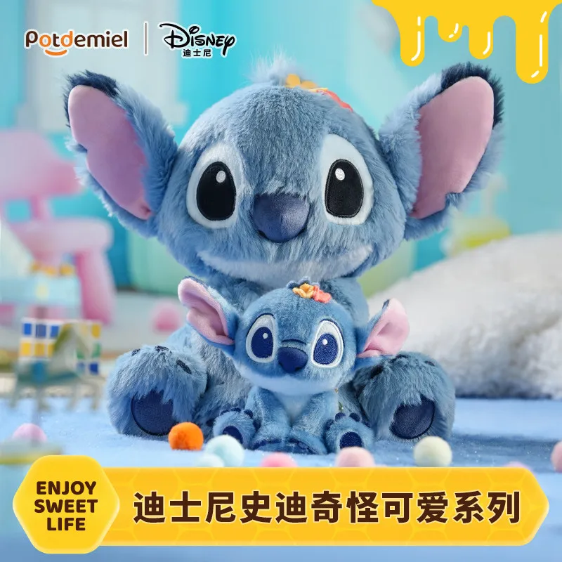 Potdemiel Aesthetic Stitch Plush Bag Charm Disney Mini Fluffy Stuffed Pendant Cute Backpack Accessory Collectible Gift