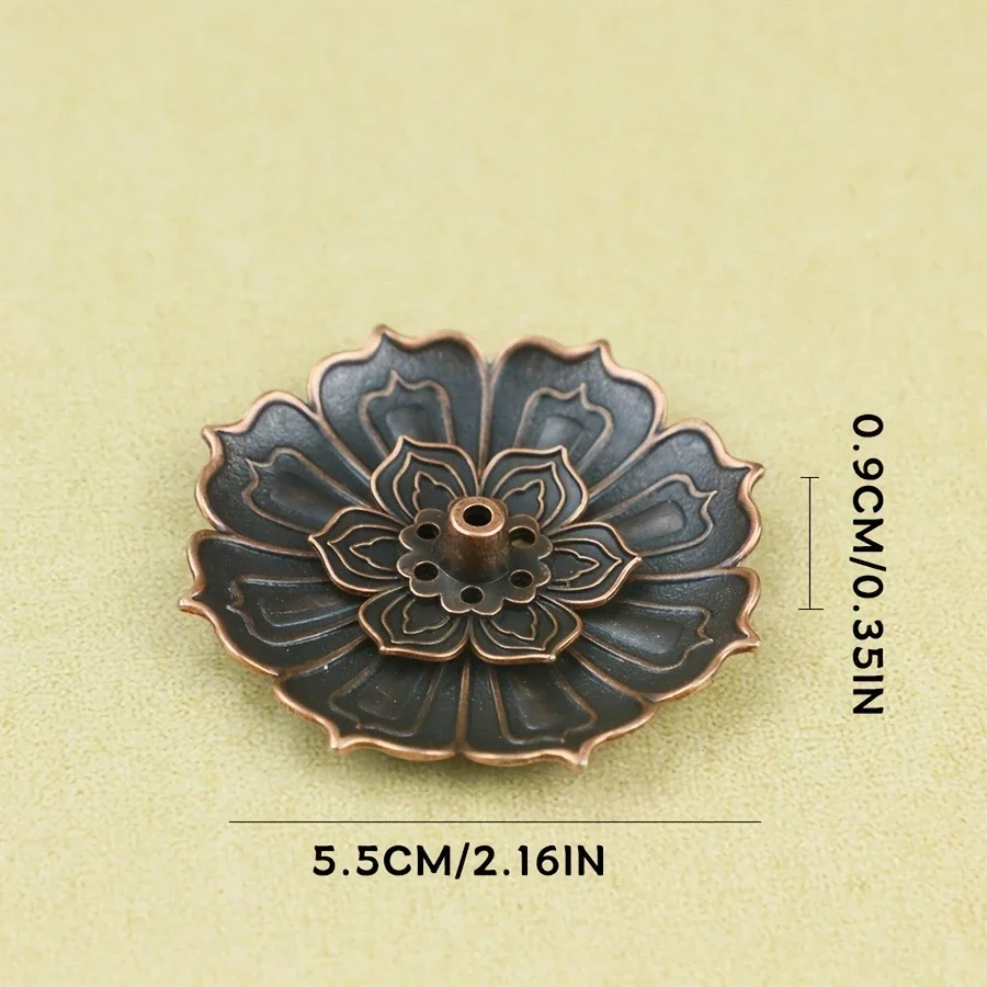 New Eight Treasures Lotus Incense Holder, Multi-Hole Metal Stick Base, Creative Indoor Home Decor