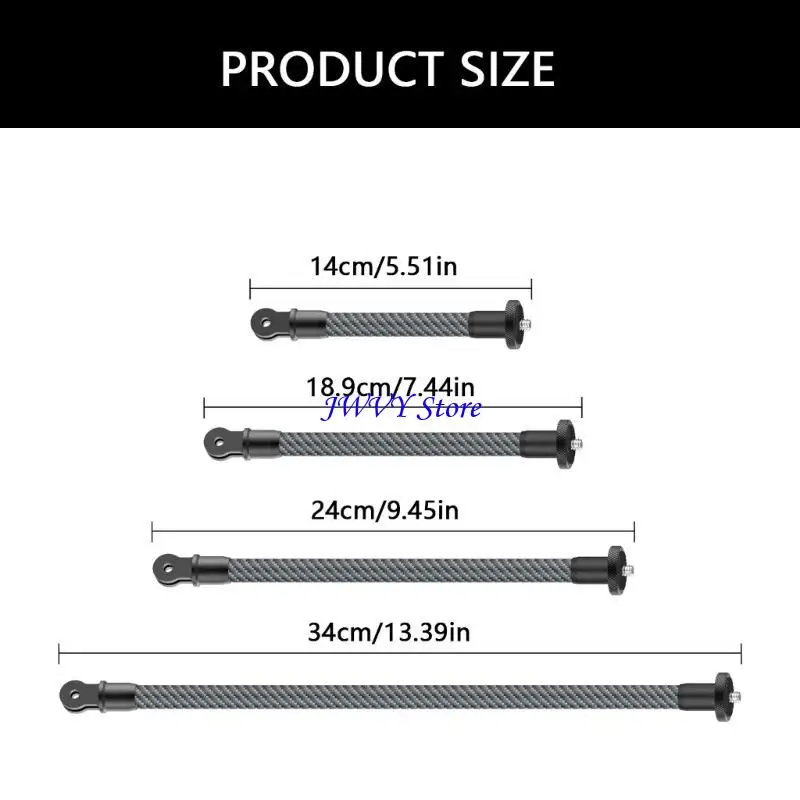 573A Carbons Carbons Monopod Selfie Selfie Poles قضيب مع 1/4 "المسمار للكاميرا