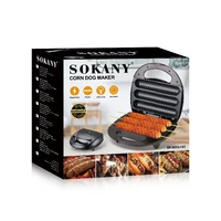 Electric Hot Dog Maker Crispy Corn Hotdog Waffle Maker Sausage Machine Breakfast Pan Baking Grill Kitchen Appliances 800W 6