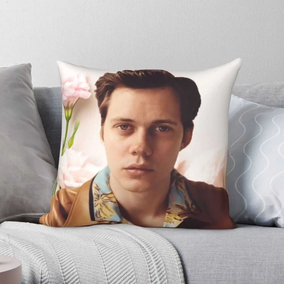 

Bill Skarsgard Square Pillowcase Polyester Linen Velvet Printed Zip Decor Throw Pillow Case Sofa Seater Cushion Cover