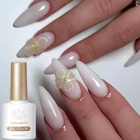 BORN PRETTY 10ml Milky Jelly White Gel Nail Polish Translucent Semi Permanent Soak Off UV LED Gel Varnish Manicure Nail Art 5