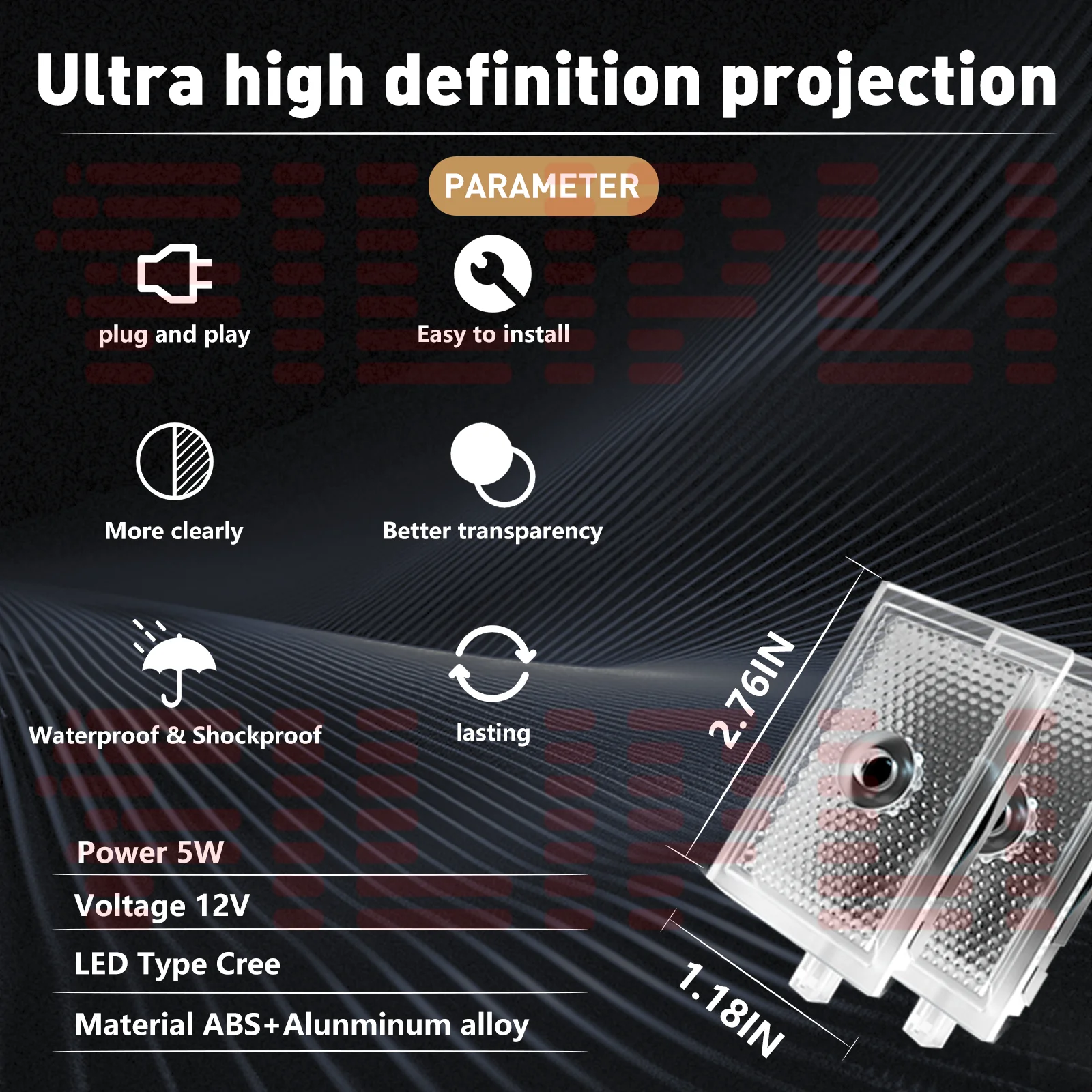 ثلاثية الأبعاد LED باب السيارة العارض الليزر ترحيب ضوء الاستشعار الذكي صالح لشركة فولكس فاجن باسات ، فايتون ، 2/4 قطعة ضوء الباب #2