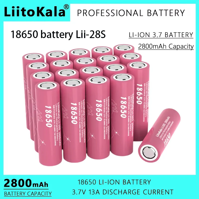 1-8 шт. LiitoKala новый Lii-28S 18650 3,7 В 2800 мАч 13A литиевая аккумуляторная батарея для электроинструментов светодиодный фонарик