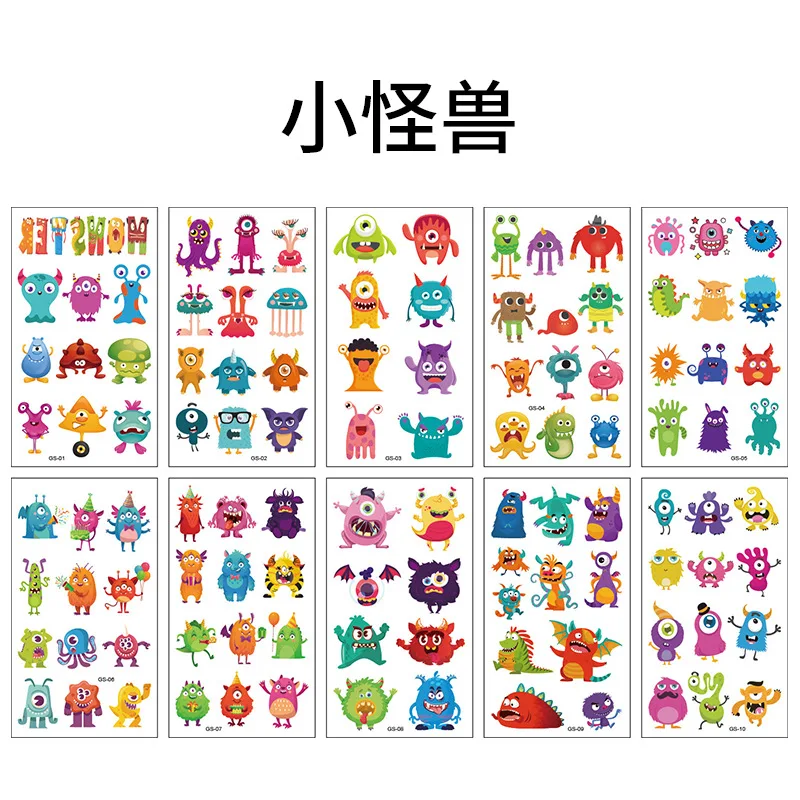 10 stücke kinder Tattoo Aufkleber Kinder Spielzeug Kreative Meerjungfrau Cartoon Nette Temporäre Aufkleber Gesicht Wasserdichte Tattoo Aufkleber-2