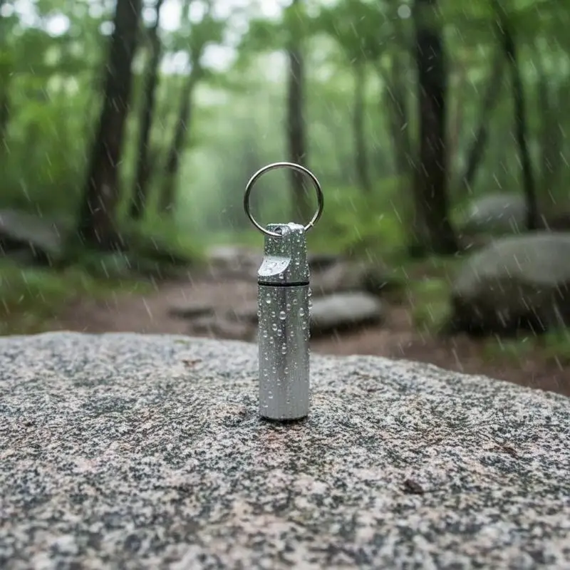 

Aluminum Alloy Pill Case Keychain Waterproof Sealed Design Multiple Color Options Perfect For Outdoor Use Daily Pill Storage