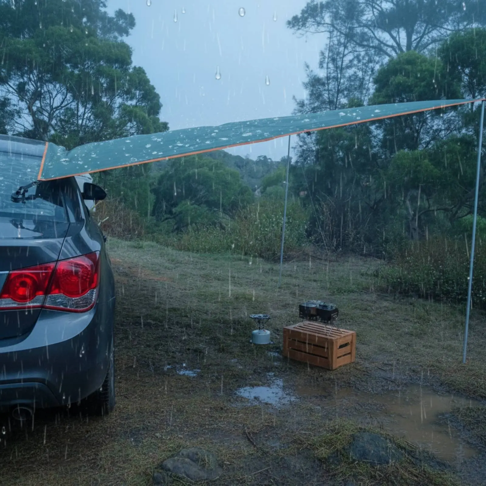 

Car Side Awning Waterproof Suction Suction Pad Car Tarp Vehicle Side Sun Shade Tear-Resistant SUV Tailgate Shade Adjustable