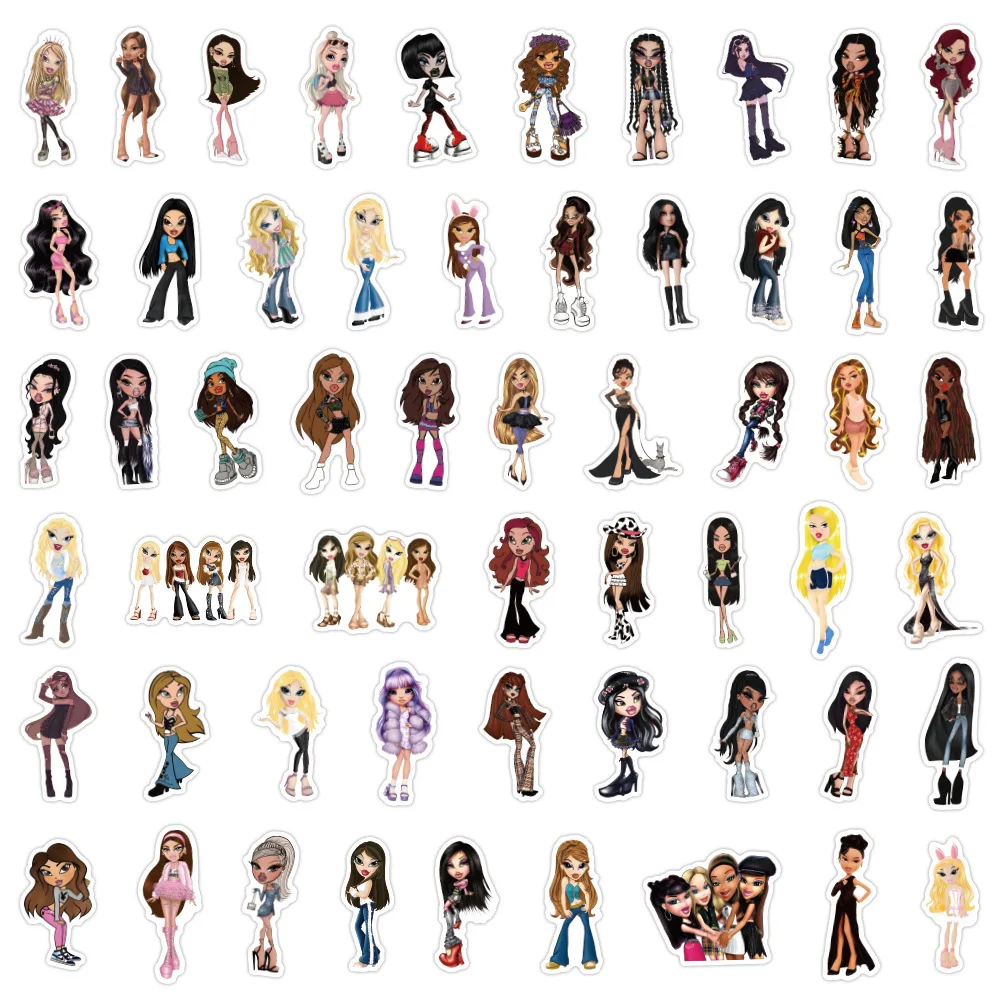 10/30/50/100PCS Bratz Graffiti Stickers Cute Doll Decal DIY Luggage Phone Guitar Fridge Skateboard Waterproof Sticker Kid Toys