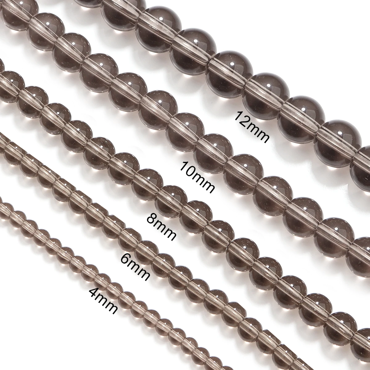 1 Strand 4/6/8/10/12mm Tea Color Glass Beads Round Loose Spacer Beads For Jewelry Making DIY Craft Bracelet Necklace Accessories