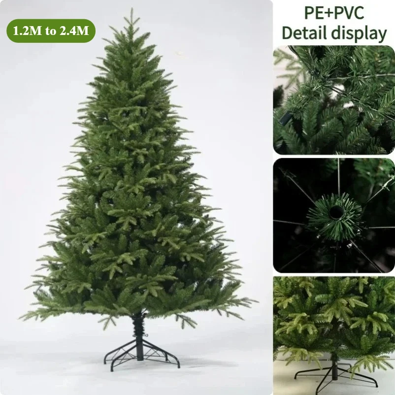 

Artificial Christmas Tree PE&PVC with LED Lights Large Christmas Tree 1.2M To 2.4M Family Christmas Party New Year Decoration