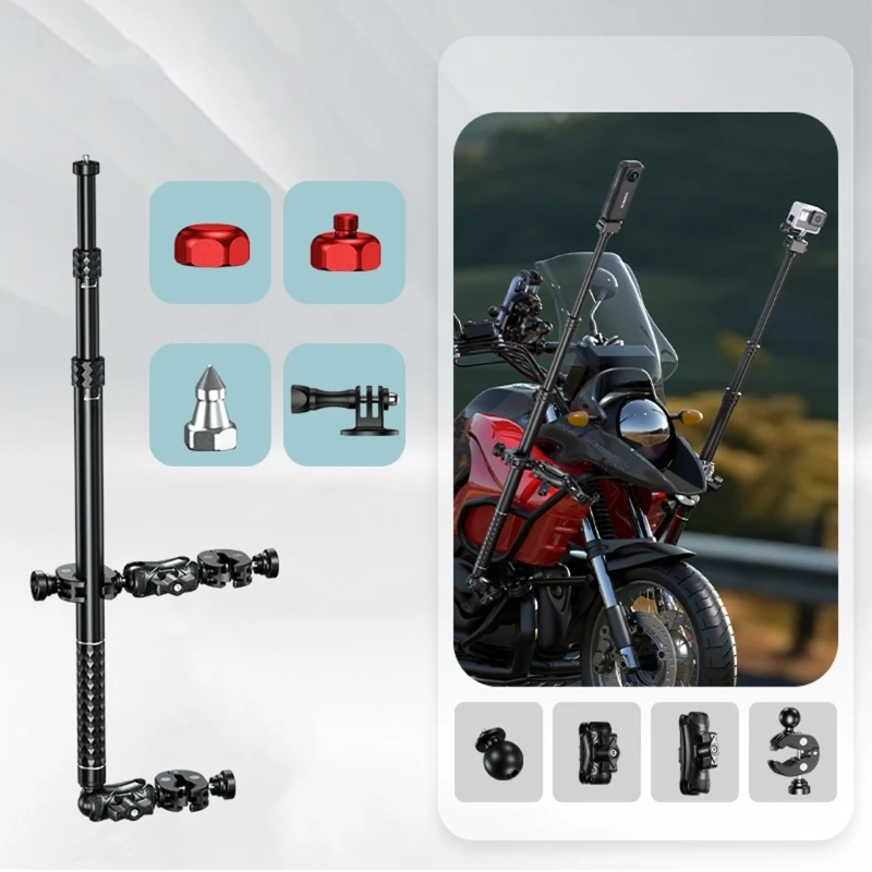 

M6CA Durable Camera Bracket Selfie for Motorcycles and Bikes Preserve Your Memorable Memories 42.5-110cm Length