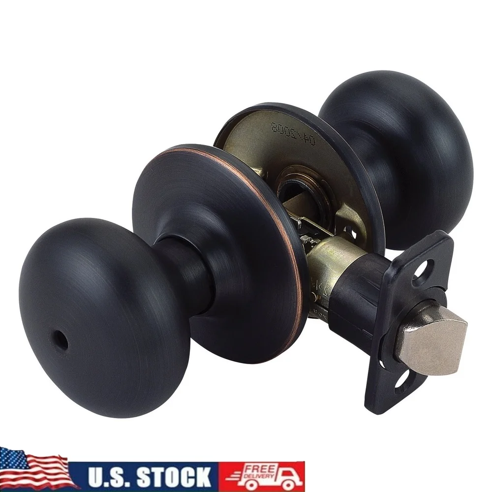 

Universal 6-Way Privacy Door Knob Oil Rubbed Bronze Bedroom Closet ANSI Grade-3 Security Lock Comfortable Handle Standard Doors