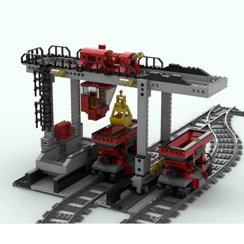 City Car Model MOC Building Bricks Cargo Train Hopper System Modular Technology Children Holiday Gifts Assemble Toys Suit