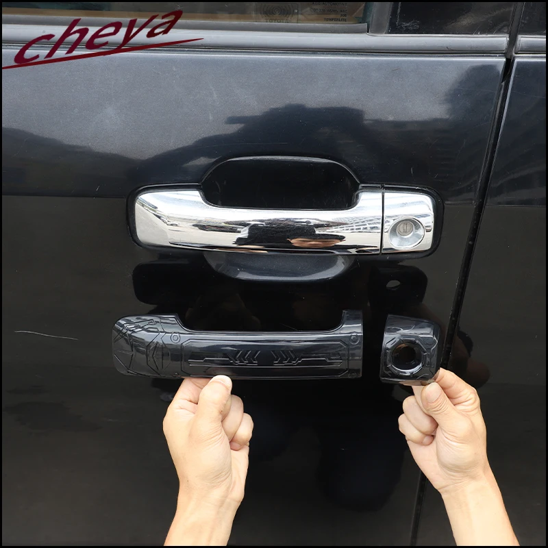 

Для Toyota Sequoia Tundra 2007-2021 ABS пластик из углеродного волокна, дверная ручка автомобиля, декоративная крышка, наклейка на внешнюю ручку, аксессуары