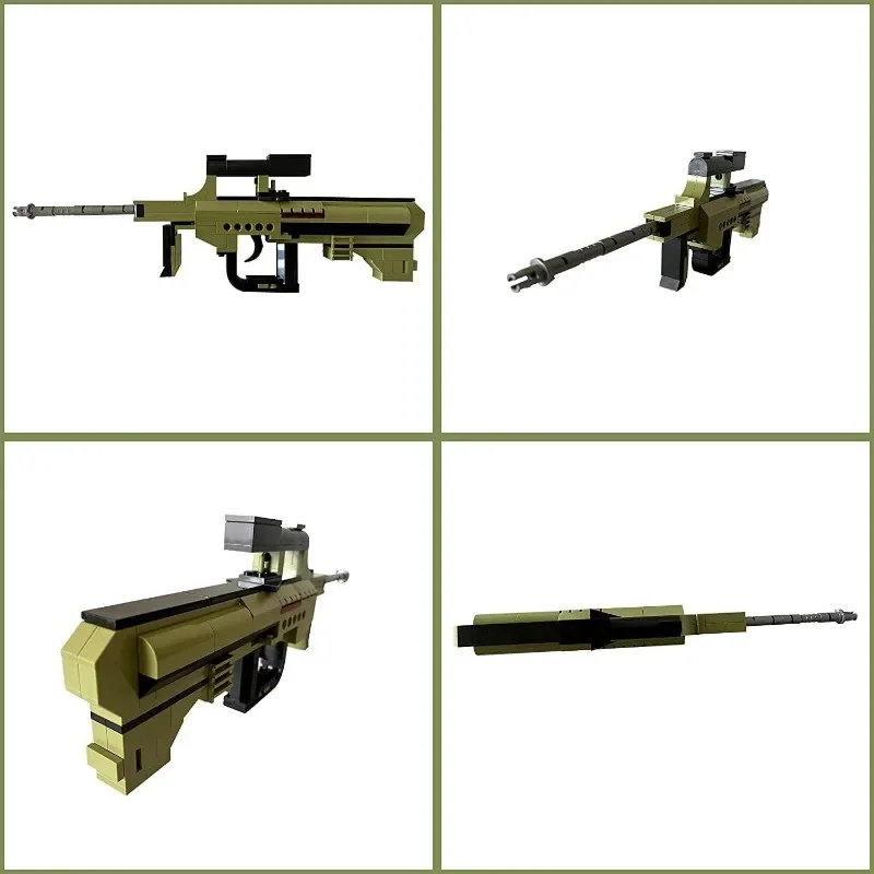 QMAN-Pistola de bloques de construcción 3 en 1, simulación de bloques de construcción con balas, conjunto de construcción de armas militares, modelo para niños 202
