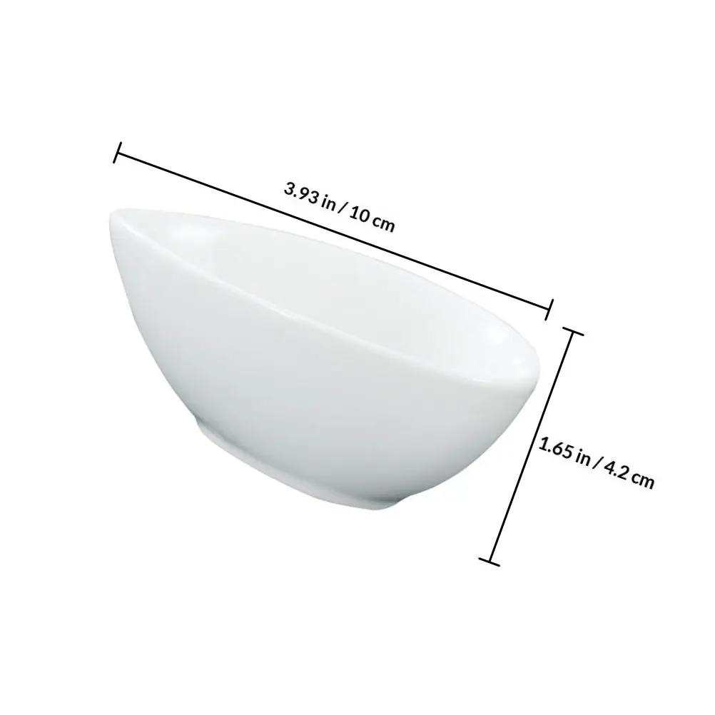 6Pcs High Temperature Resistant Ceramic Drop Design Salad Bowl Snack Fruit Container Smooth Glazed Surface Easy Clean Versatile