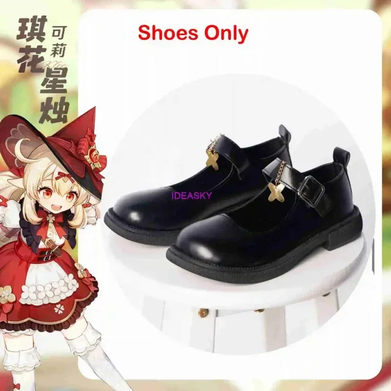 lili 123Cosbao klee cosplay genshin impact witch shoes For kids child wig and hat plus size new skin bag backpack clothes dress