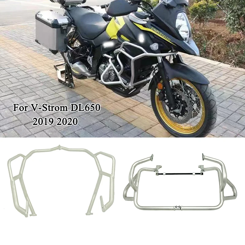 

For SUZUKI V-Strom 650 Upper&Lower Engine Guard Vstrom DL650 2019-2020 Motorcycle Highway Freeway Crash Bar Fuel Tank Protector