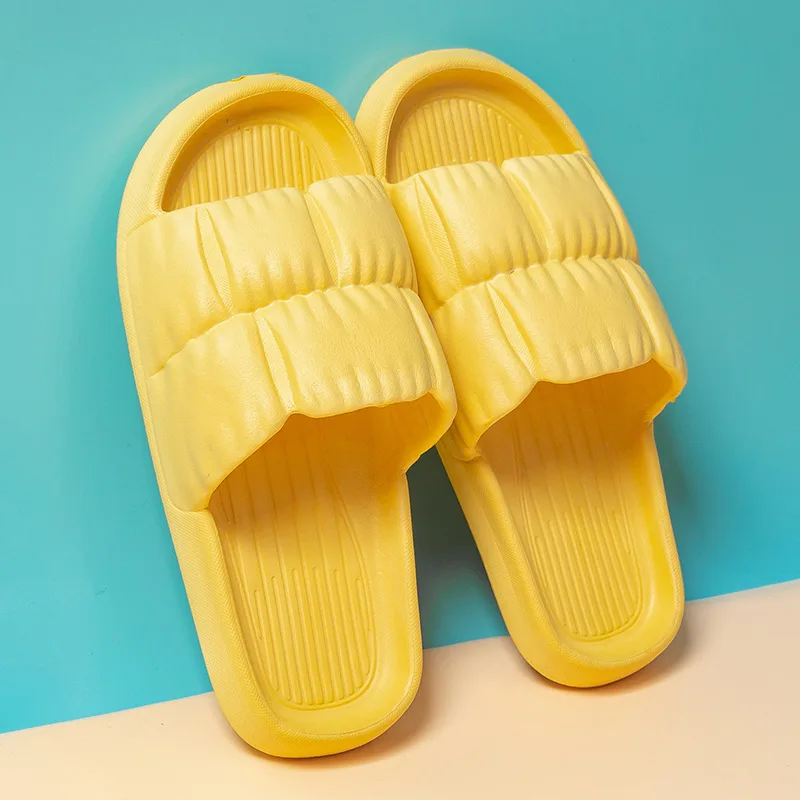 Women Home Shoes Thick Platform Slipper Summer Beach Flip Flops Women EVA Soft Sole Flat Shoes Mute Non-slip Slides Beach Sandal